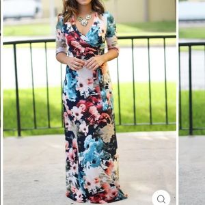 Saved by the Dress floral navy wrap dress